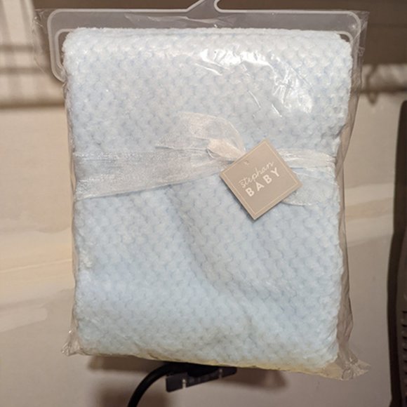 💥2/$20💥 Stephan Baby: Blue Ultra Soft Popcorn Fleece Baby Blanket - Picture 1 of 4